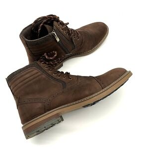 Arkbird Brown Leather‎ Oxfords Ankle Boots w/Zipper FZN2019806 Men Size 11